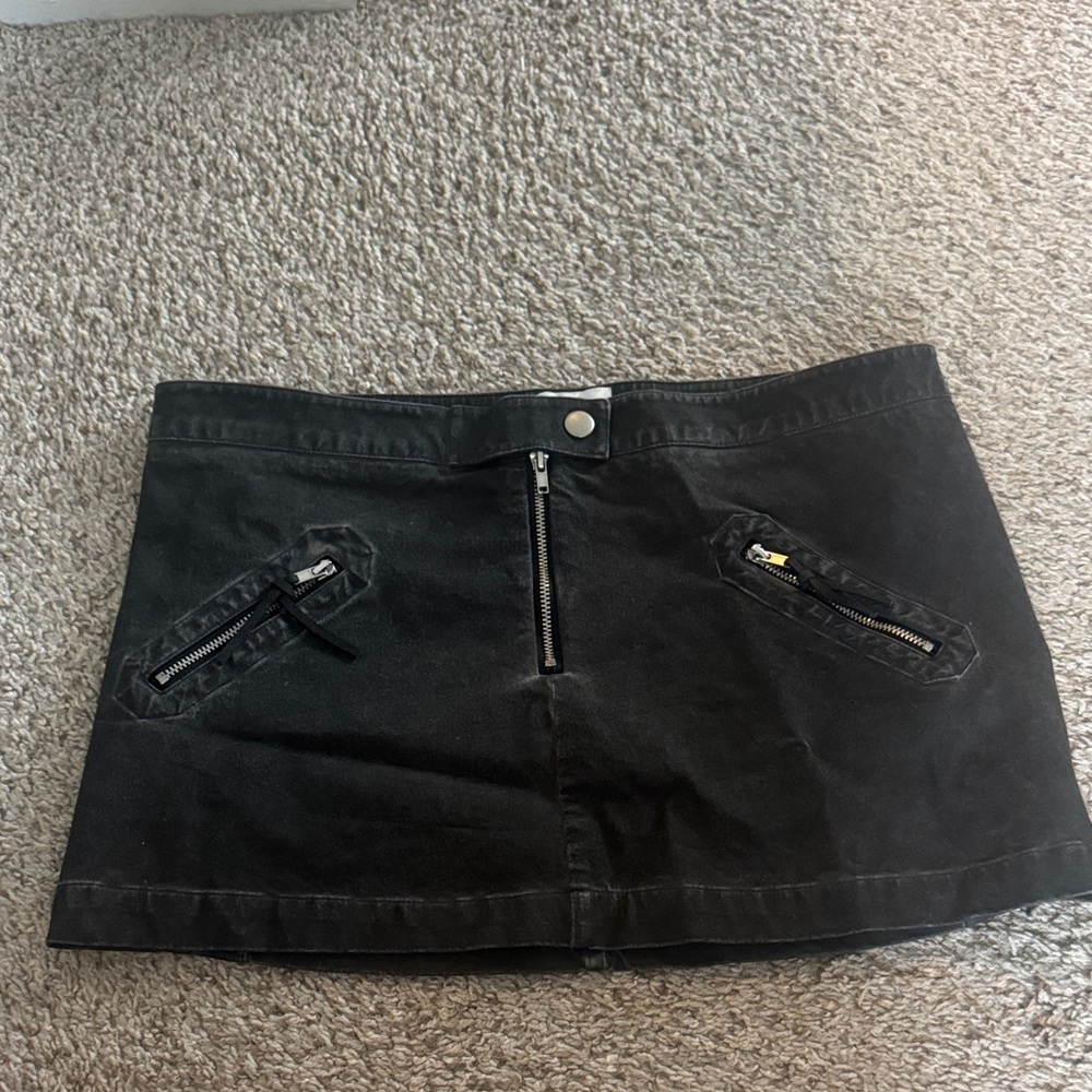 With Jean Dark Gray Mini Skirt